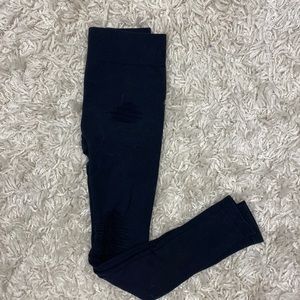 Black distressed leggings